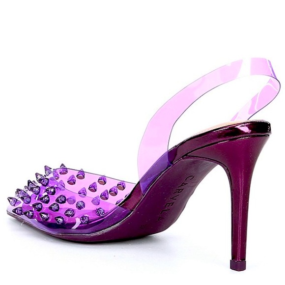 New Carvela Lápiz Clear Studded Sling Pumps - Picture 4 of 15